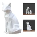 Leisurealeaneag Nordische geometrische Skulptur Fuchs Statue für Ornamente Desktop Schlafzimmer Wohnen Große Größe, Weiß - 6