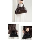Whoasyst Borsa a tracolla di lusso ispirata alla nuvola Premium PU Costruzione moderna delle donne accessori moda spalla borse a tracolla per le donne Design piegato borsa a tracolla, Marrone - 5