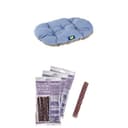 Ferplast Cuccia Cane in Cotone Soffice Imbottitura Incl Cuscino Removibile in Peluche, 45 x 35 x h 13 cm + Snack Cane Naturale Igiene Orale Effetto Rilassante Melissa 3 confezioni 315g - 1