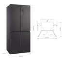 CHiQ Frigorifero americano Cross Door,Total No Frost, Grande capacità 415 Litri,Zona multi-temperatura Care+,SuperCool,182.5cm,compressore Smart Inverter,37db,Nero,Frigo 4 porte - 3