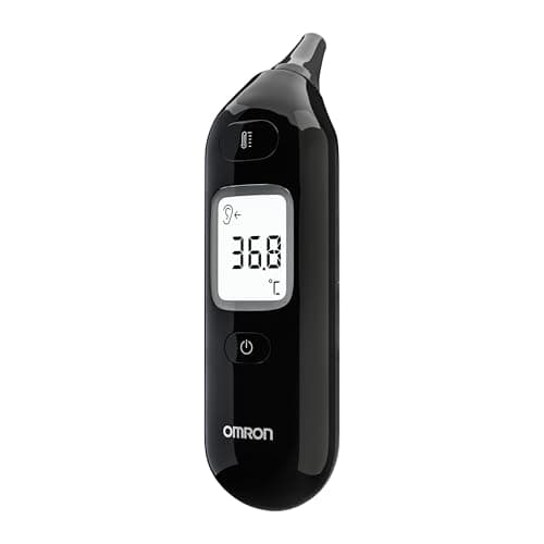 OMRON Gentle Temp 533 Digital Infrared Ear Thermometer for Children and Adults, Fast 1 Second Measurement and Probe Without Protective Case, Black