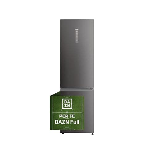 Haier 2D 60 Serie 5 Pro, Frigorifero combinato No Frost 60 cm Classe A con Air Surround, My Zone e Humidity Zone, 409 L, A×P×L 205×66,7×59,5 cm, Inox Scuro – HDPW5620ANPD