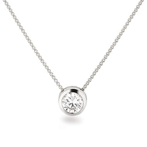 Schöner-SD 925 Silberkette mit Anhänger Zirkonia Solitär klein