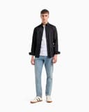Armani Exchange Herren Smart Stretch Satin Freizeithemd, Schwarz, XL - 4