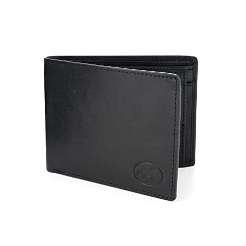 Mauro Pelletteria Portafoglio Uomo Pelle con Portamonete, Made in Italy, Lavorazione Artigianale, Porta carte di Credito, Protezione RFID, Colore Nero