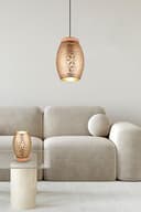 lightling Tischlampe Bill mit Holzakzenten, mit Schnurschalter, IP20 Indoor, exkl. 1 x E27 max. 28W, Ø 15 cm, Höhe 21 cm, Metall, coffee - 4