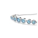 Swarovski Pulsera Tennis Imber, Tallas redondas combinadas, Azul, Baño de rodio - 4
