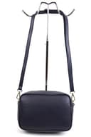 Lusso in pelle Double Zip Genuine Italian Leather Handbag - Handmade Leather Crossbody Bag - Elegant Women's Handbag (Navy) - 8