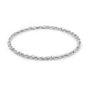 CARISSIMA Bracciale Unisex in Oro Bianco 9 ct Hollow con Maglia Diamantata a Prince of Wales da 3,1 mm di Lunghezza 19 cm/7,5 Pollici - 1
