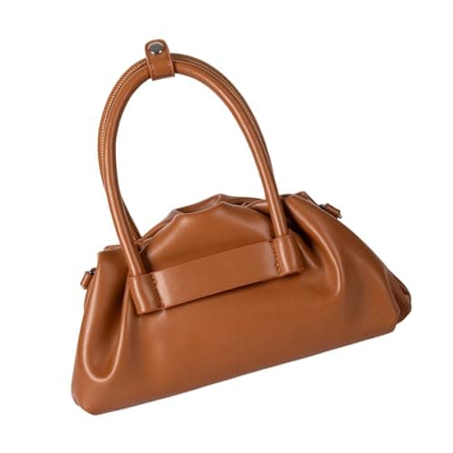 Whoasyst Borsa a tracolla di lusso ispirata alla nuvola Premium PU Costruzione moderna delle donne accessori moda spalla borse a tracolla per le donne Design piegato borsa a tracolla, Marrone