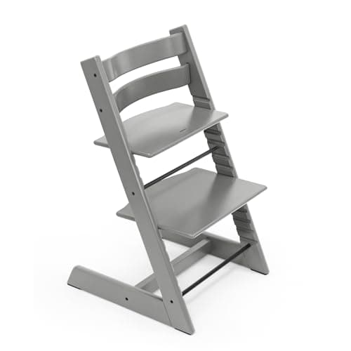 Silla Tripp Trapp de Stokke, Gris Tormenta - Silla ajustable, evolutiva para recién nacidos, niños y adultos - Práctica, cómoda y ergonómica - Diseño atemporal