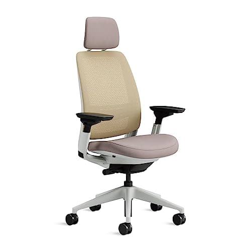 Sedia da ufficio ergonomica Steelcase Series 2 con supporto lombare LiveBack, braccioli 4D, poggiatesta regolabile Lentil; Prodotto in Europa