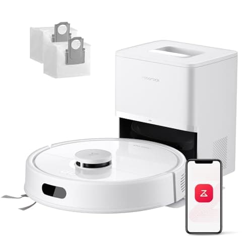 roborock Q7 L5+ Robot Vacuum Cleaner Set with Automatic Dust Emptying, Dual Anti-Tangle System, 8,000 Pa Suction Power, Electronic Water Tank, LiDAR Navigation, Ideal for Carpets and Pet Hair (White)