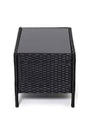 EVRE Black Rattan Garden Furniture Set Patio Conservatory Balcony Indoor Outdoor 4 Seater Piece Glass Top Coffee Table Modular Sofa Loveseat with Cushions - 5