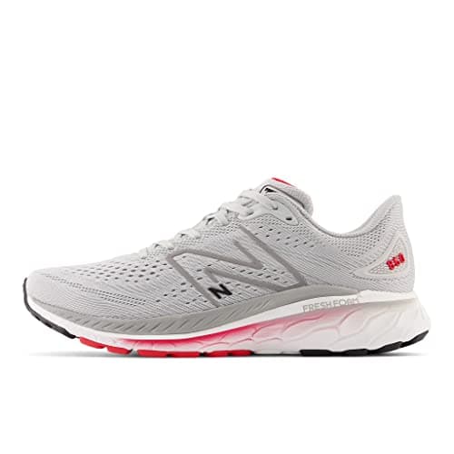 New Balance Men's Fresh Foam X 860 V13 Sneaker, Light Aluminum/True Red/Black, 10 UK