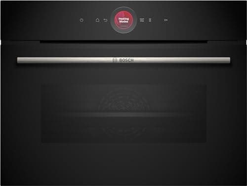 Bosch - Horno Compacto, 60 cm, Serie 8, Electrónica TFT TouchControl, AirFry, Función Assist, Home Connect, Pirólisis, Negro, CBG7741B1