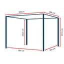 PRIMEYARD Pergola 3x3 m Pfosten und Lamellendach aus Stahl - anthrazitfarbene Terrassenüberdachung - 5