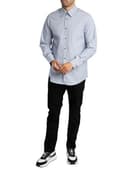 Armani Exchange Hombre Camisa con Estampado De Logotipo Regular, White Stripe, M - 6