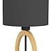 Eglo Basildon 1 - Lampada da Tavolo Minimalista in Legno, Tessuto e Metallo - Da Comodino e Soggiorno - Natura, Nero - Con Interruttore, E27 - 6