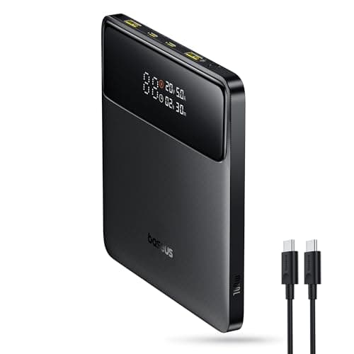 Baseus Powerbank 20000 mAh 100 W PD Slim External Battery QC 4.0 Fast Charger, Blade H1 for Laptops, MacBook, iPad, iPhone 16 15 Pro Max, Switch, Steam Deck, Samsung Galaxy, AirPods, 2024 Upgraded