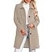 Abrigo clásico de lana mixta para mujer chaqueta larga con botones versátil para invierno y otoño diseño adecuado para uso diario adecuado para ocasiones variadas, beige, M - 1