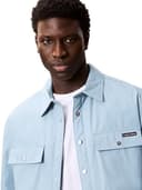 Calvin Klein Uomo Giacca-Camicia Cotton Filled con Bottoni a Pressione, Blu (Stone Blue), M - 3