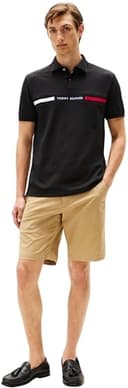 Tommy Hilfiger Polo de Manga Corta Hombre Chest Insert Regular Fit, Negro (Black), XXL - 4