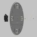 Giallobus - Reloj premium - Simple relief - Madera de MDF - Premium 45x45cm - n.03 Grey wood - Artesano Made in Italy - Silencioso - Idea de regalo - Doble nivel moderno - 5