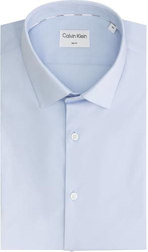 Calvin Klein Camisas de Vestir Delgadas ESNTL Poplin Nos STR SLD para Hombre, Azul (Calm Blue), XL