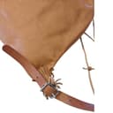 MELONI Borsa Zaino in Pelle, Artigianale, Fatta a mano, Sacca Sarda Tradizionale SA TASCA, Cuoio Naturale con Chiusura a Coulisse - 4