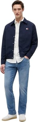 Tommy Jeans Herren Tjm Original Stretch Shirt Dm0dm04405 Langarmhemden Gewebte Oberteile, White (Classic White), M EU - 5