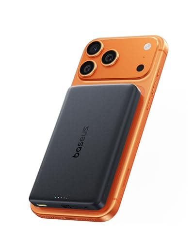 Baseus PicoGo AM52 MagSafe Powerbank, Qi2.2 Magsafe de 10 000 mAh, Carga Inalámbrica Ultrarrápida de 25 W, Carga Rápida PD de 45 W, Batería Externa Magnética Slim para iPhone 17/16 Pro MAX, Negra