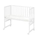 roba Lettino Co-sleeping safe asleep 3 in 1, 45 x 90 cm, Altezza Regolabile, Set Completto con Culla, Inserto, Barriera in Tessuto e Ruote con Freni, Legno Laccato Bianco - 3