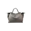 Cheval Firenze Algedi Handtasche, echtes Leder, hergestellt in Italien, hellgrau - 1