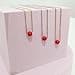 Catenina argento 925 rodiato dorato o ramato con ciondolo sfera pallina 6 mm corallo naturale rosso pendente minimal gioiello artigianale ragazza donna elegante (Argento dorato) - 5