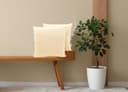 BIANCHERIAWEB Coppia Cuscini Arredo Imbottiti Tessuto Ottoman in Tinta Unita Colore Beige 02 40x40 Beige 02 - 2