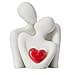 Komergave Romantic Couple Statue with Heart, Modern Living Room Decoration, Ceramic Figure Sculpture Decoration, White Pair Ornaments for Living Room and Bedroom, Small Wedding Decorations - 1