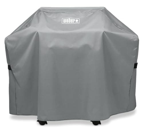 Weber Premium Grill Cover for Spirit and Genesis II 2-Burner Gas Grills, Lightweight Weather-Resistant Fabric with Attachment Straps for Durable Exterior Protection