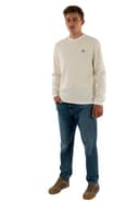 Calvin Klein Men’s Waffle Badge Long Sleeve Top with Round Neck, Beige (Tofu), XL - 1