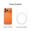 Apple iPhone 17 Pro Max 256 GB: display 6,9", ProMotion fino a 120Hz, chip A19 Pro, autonomia mai vista su iPhone, sistema di fotocamere Pro Fusion, fotocamera frontale Center Stage; Arancione cosmico - 6