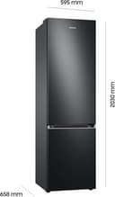 Samsung Kühl-Gefrier-Kombination, Kühlschrank mit Gefrierfach, 203 cm, 390 l Gesamtvolumen, 114 l Gefrierteil, AI Energy Mode, Flaschenregal, Premium Black Steel, RL38C602CB1/EG - 3