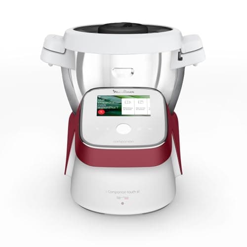 Moulinex Robot da Cucina Multifunzione I-Companion Touch, Potenza 1550 W, Capacità 4,5L, Temperatura da 30 a 150 °C, 14 Programmi Automatici e 5 Accessori Dedicati, HF9345