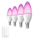 Philips Hue Pacchetto vantaggio - E14 - con 4 Lampadine LED a Candela - Luce bianca e colorata - Incl. Hue Interruttore Dimmer - Hue White and Color Ambiance - 1