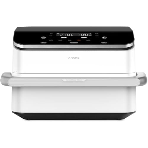 COSORI Friggitrice ad Aria 10 Litri, 7 in 1 Dual Blaze TwinFry con Doppio Cestello 5L & 5L e Separatore Rimovibile, 2800W Air Fryer WiFi con Doppia Resistenza, 40-240℃, 70 Ricette Online, Bianco