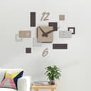 Giallobus - Reloj Geotime - Stone - Madera de MDF - Geotime - 07S_Slate - Reloj de Pared Moderno - Números Adhesivos 3D - Construcción Modular - 3
