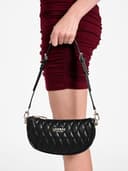 GUESS Valla Mini Top Zip Shoulder Bag - Bolso bandolera, color negro - 2