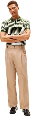 Tommy Hilfiger Polo de algodón líquido REG Seasonal MW0MW39994 S/S para Hombre, Verde, M, Verde (Pino de montaña/pétalo de Marfil), M - 4