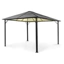 blumfeldt Pergola Jardín Impermeable 3x4m, Gazebo Techo Policarbonato, Kit de Pérgola Metálica Ligera Estructura Aluminio, Carpa Exterior, Pérgola Cristal Translúcido, Luces LED Regulables - 1