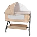 Culla Neonato Pieghevole, fino a 20kg 4 Altezze Regolabili, Culla Co-sleeping con materasso e zanzariera 2 in 1 Lettino Co-sleeping per neonati da 1 a 36 mesi -104*52*100-110 cm-bianco sporco - 9
