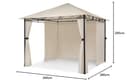 Blumfeldt Mondo - Pergola Party Tent Garden Tent Gazebo, Size: 2.95 x 2.6 x 2.95 m (WxHxD), 4 Side Panels, EasyMount Concept, Weather Protection: UV/Wind/Rain, Beige - 10